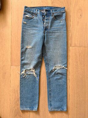 Levi's 501 distressed jeans